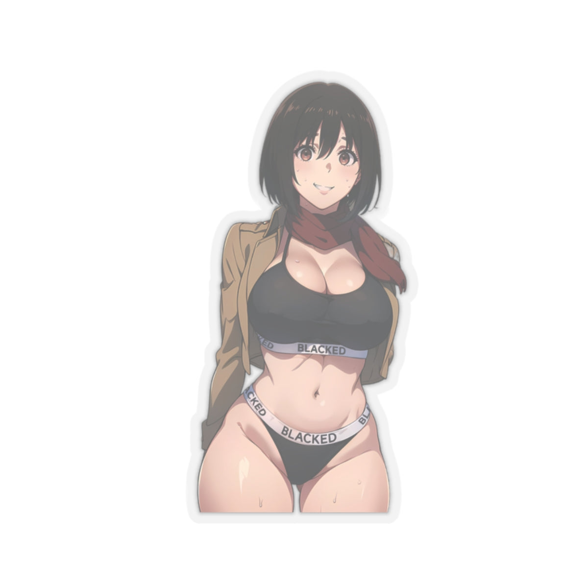 Sexy Anime Sticker | Mikasa Ackerman | Lewd Anime Sticker | Lewd Sticker | Sexy Waifu Sticker | Blacked | AOT | SAMSARA_AI