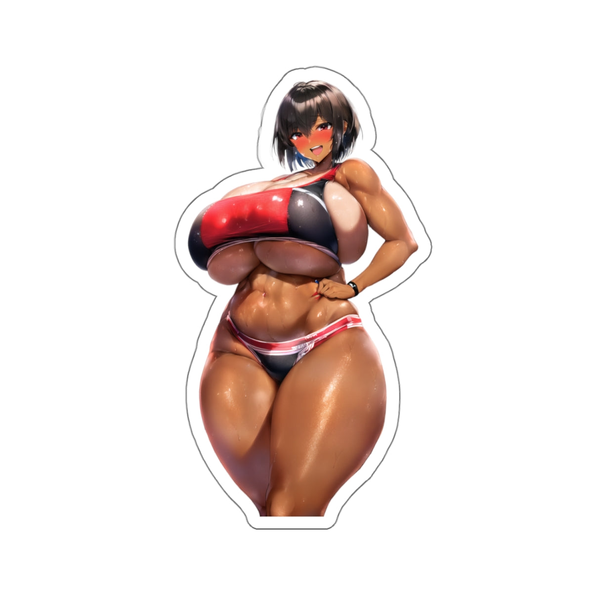 Sexy Anime Sticker | Mommy | Lewd Anime Sticker | Lewd Sticker | Sexy Waifu Sticker | Sexy Ebony | Huge Tits | Brown Skin