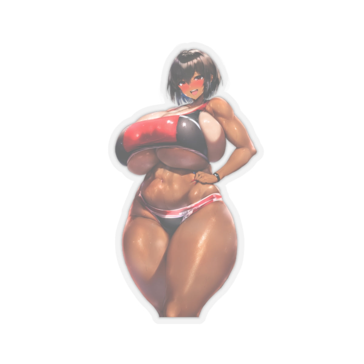 Sexy Anime Sticker | Mommy | Lewd Anime Sticker | Lewd Sticker | Sexy Waifu Sticker | Sexy Ebony | Huge Tits | Brown Skin