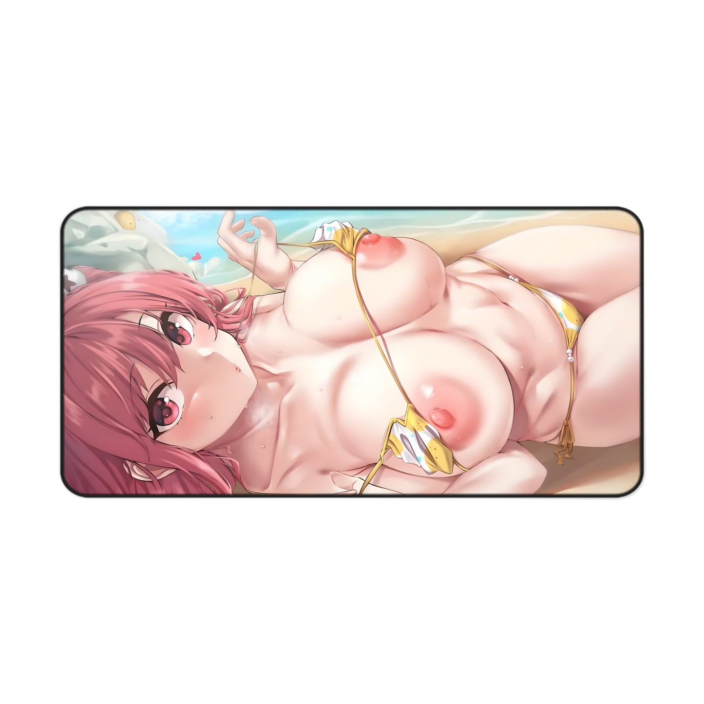 Lewd Mouse Pad | Honoka | Dead Or Alive Large Desk Mat | NSFW | Uncensored Mouse Pad | Ecchi | Waifu | Bikini | Otaku | Weeb | Tits | Red Hair | Ginger | Beach