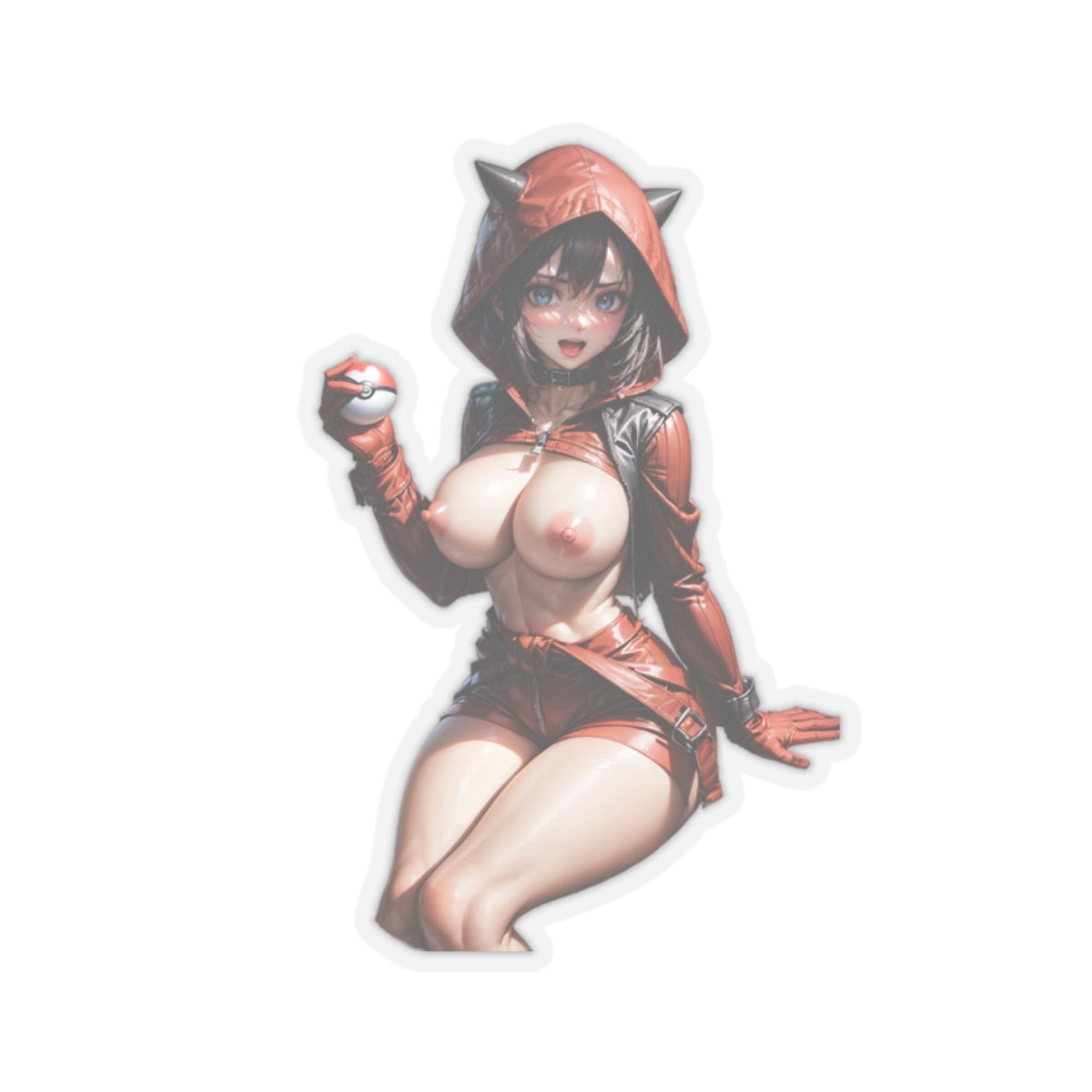 Sexy Anime Sticker | Team Magma Grunt | Lewd Anime Sticker | Lewd Sticker | Sexy Waifu Sticker | Nude Anime Girl | FairyAI