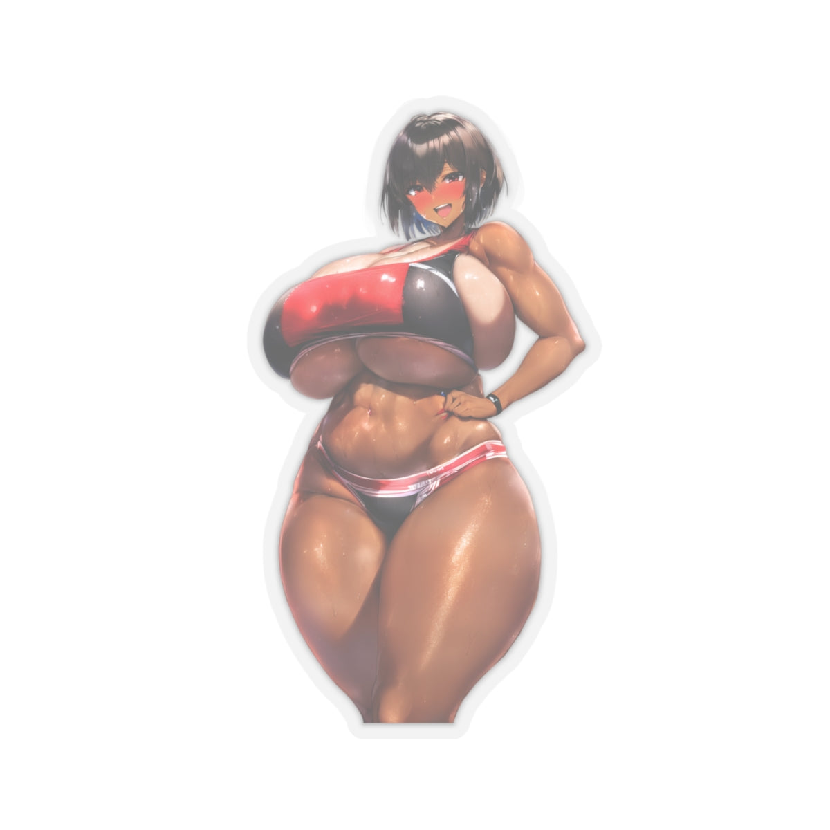 Sexy Anime Sticker | Mommy | Lewd Anime Sticker | Lewd Sticker | Sexy Waifu Sticker | Sexy Ebony | Huge Tits | Brown Skin