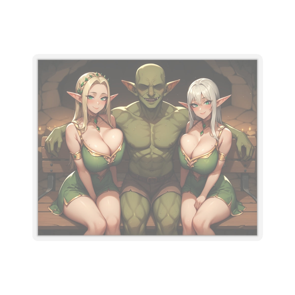 Elfs & GOblin Sticker | Hentai NSFW Sticker | Oppai | 3some