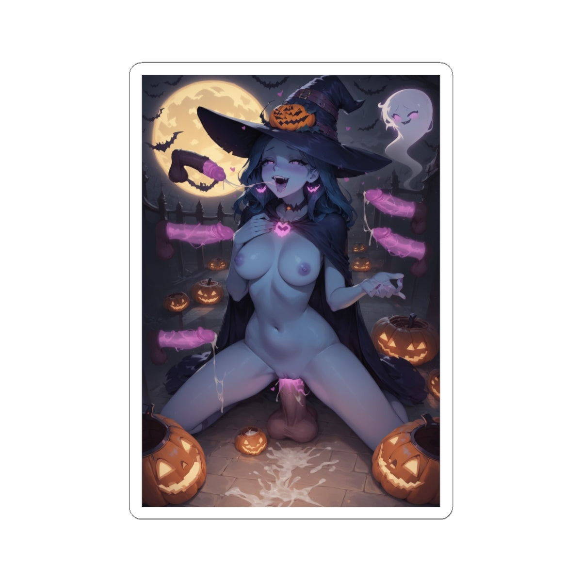 Lewd Halloween Hentai Sticker | Witch Magic | Hentai NSFW Sticker