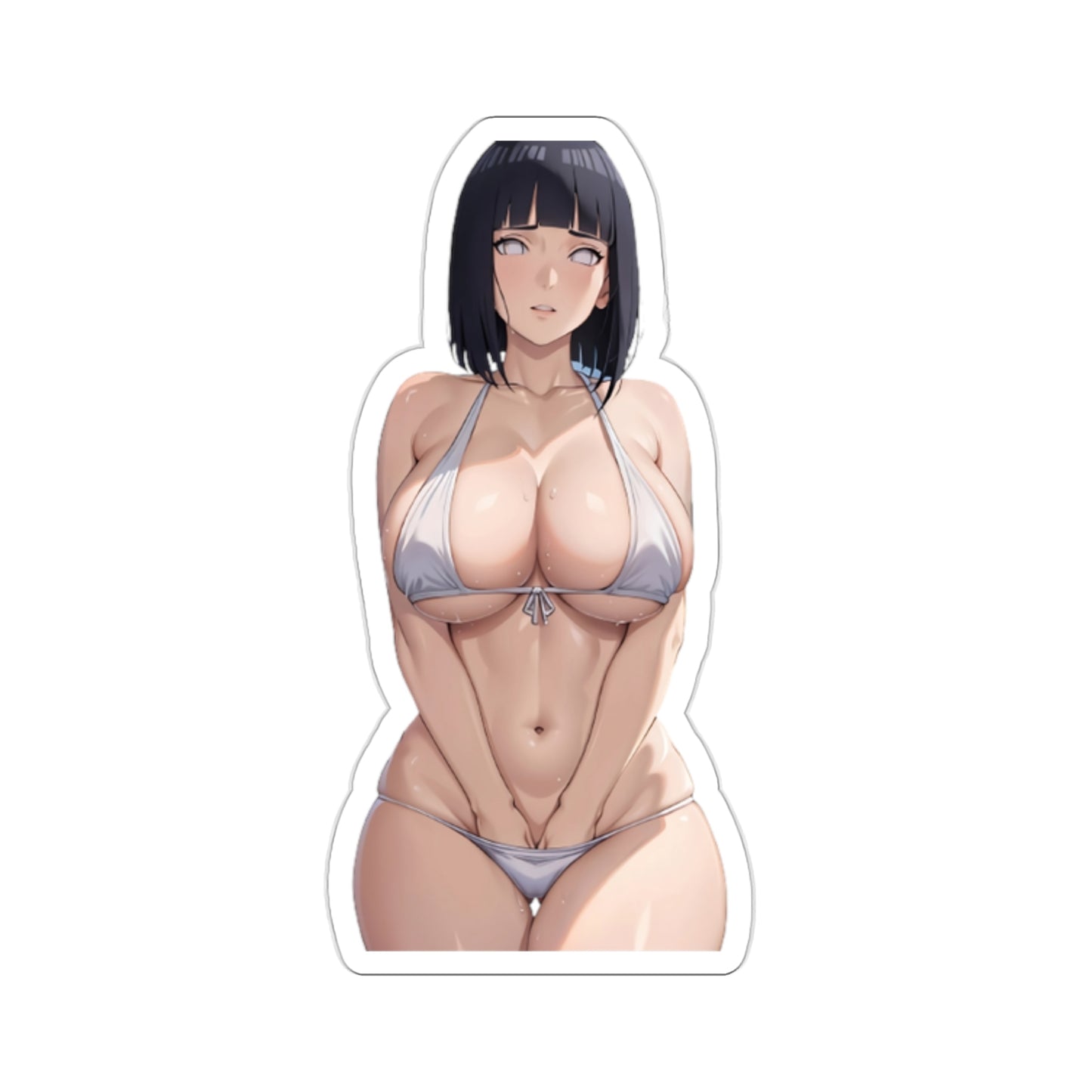 Lewd Anime Girl Sticker | Hinata | Naruto | Big Tits | Bikini | Kiss-Cut Sticker | Sexy Sticker | Boobs