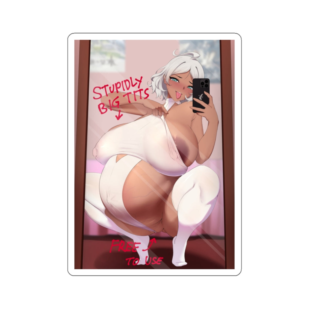 Sexy Anime Sticker | Huge Tits | Lewd Anime Sticker | Hentai Sticker | Free Use | Pregnant