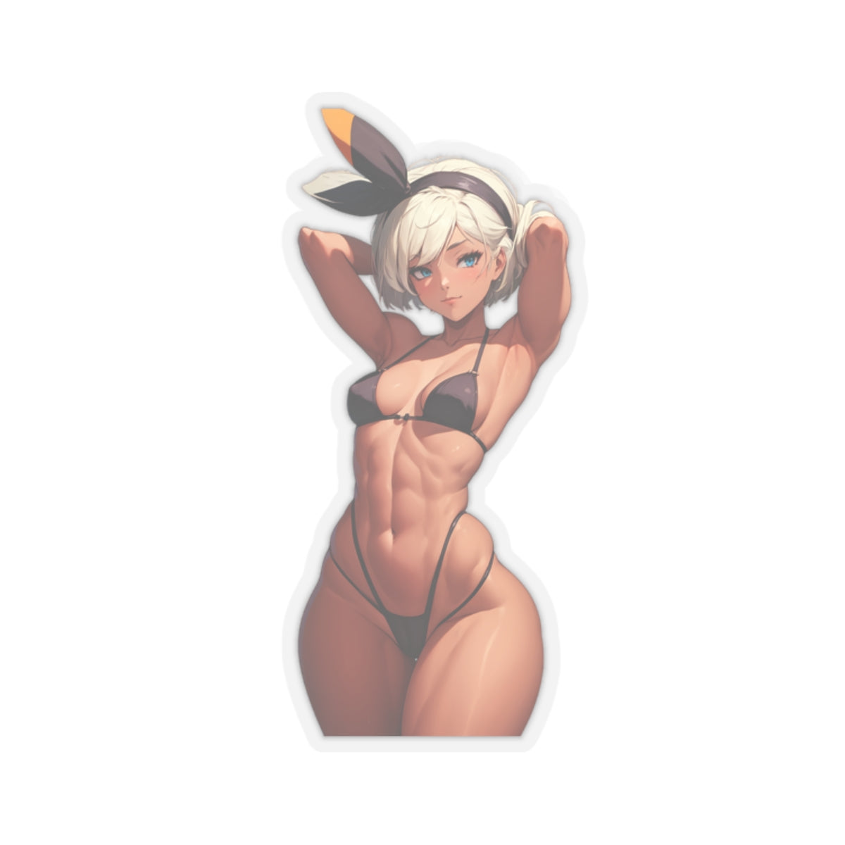 Sexy Waifu Sticker | Bea | Muscle Mommy | Sexy Anime Sticker | Lewd Anime Sticker | Otaku | Waifu | Waifu Sticker | Sexy Ebony | Bikini