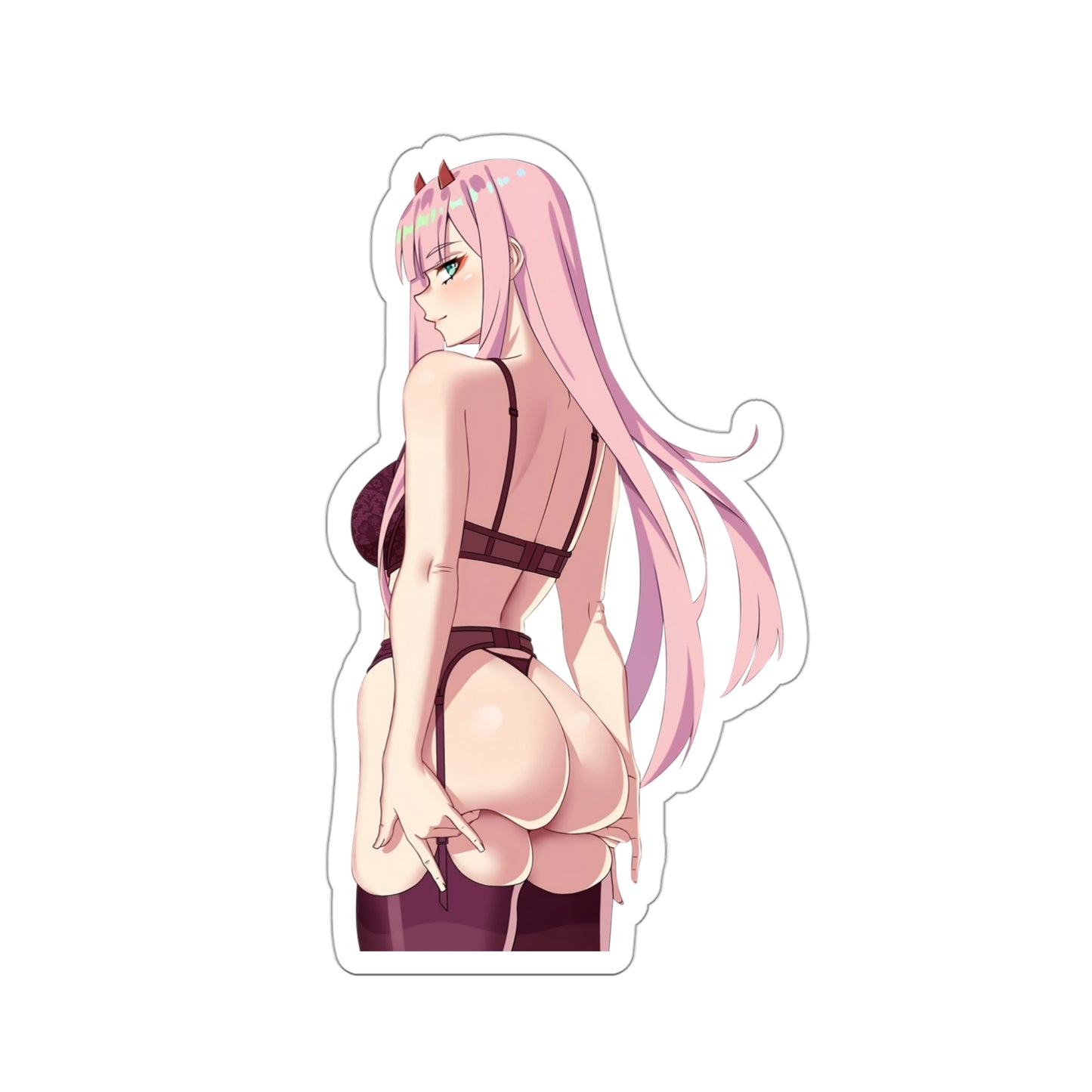 Lewd Anime Girl Sticker | Kiss-Cut Sticker | Zero Two | Ass Lift | Anime Ass | Butt | Zero 2 |