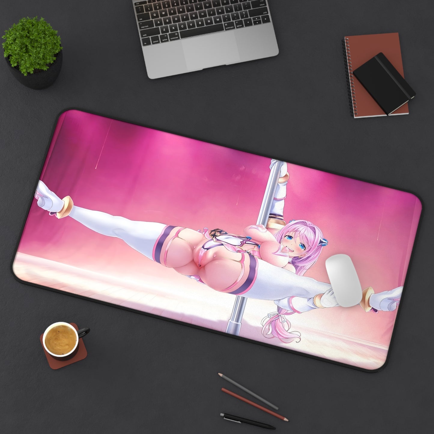 Lewd Mouse Pad | Aigan Tenshi Cheery Pink | Pole Dance | Stripper | Ecchi | Waifu | Sexy Playmat | Naughty Desk Mat