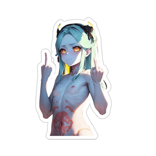 Lewd Rebecca Sticker | Cyberpunk Edgerunners | Fuck Off | Naked Anime Girl Sticker | Uncensored Anime | Lewd Edgerunners | Naked Rebecca | Small Tits