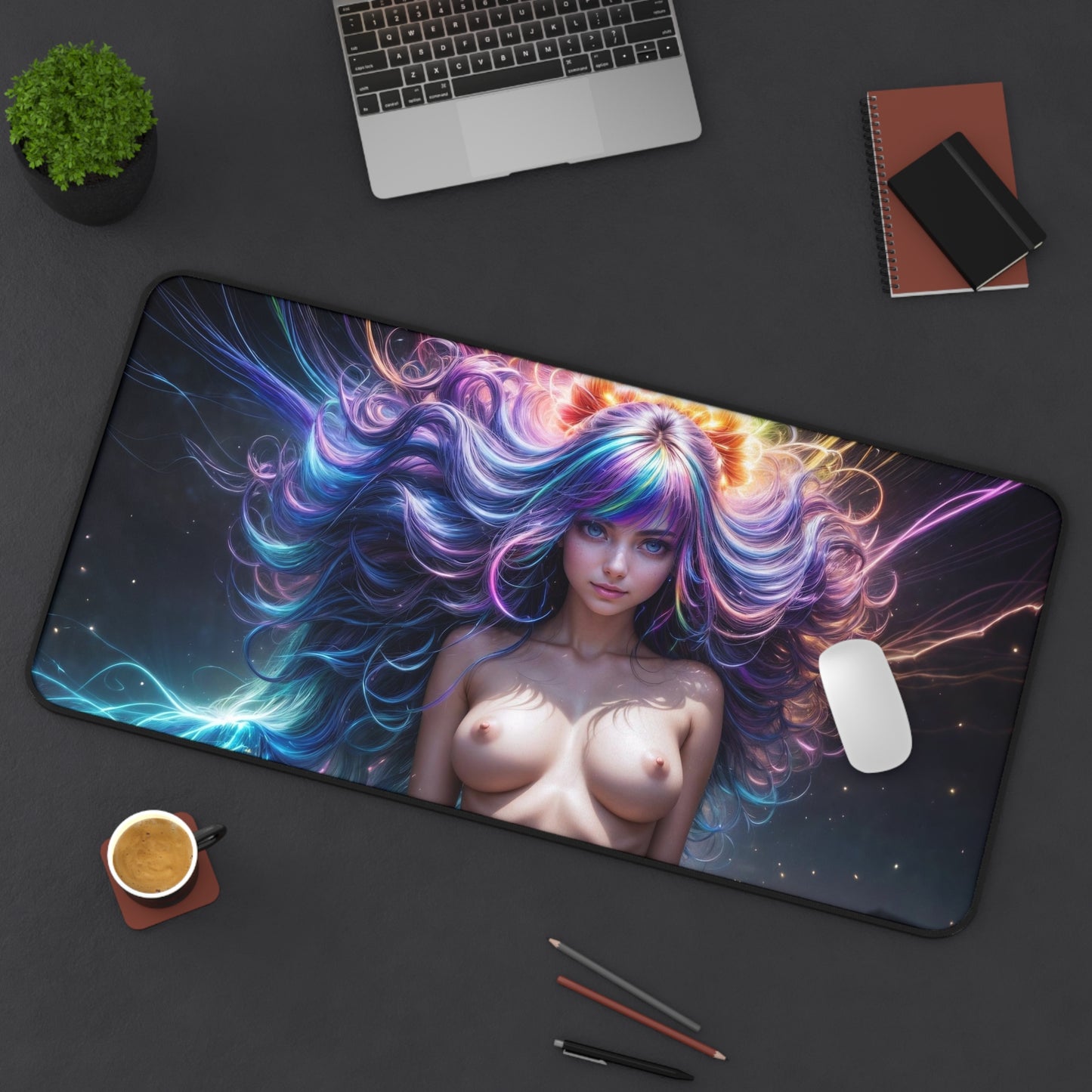 Lewd Mouse Pad | NSFW | Uncensored Mouse Pad | Naked Anime Girl | Neon Colors | Ecchi | Waifu | Ahegao | Sexy Playmat | Erotic