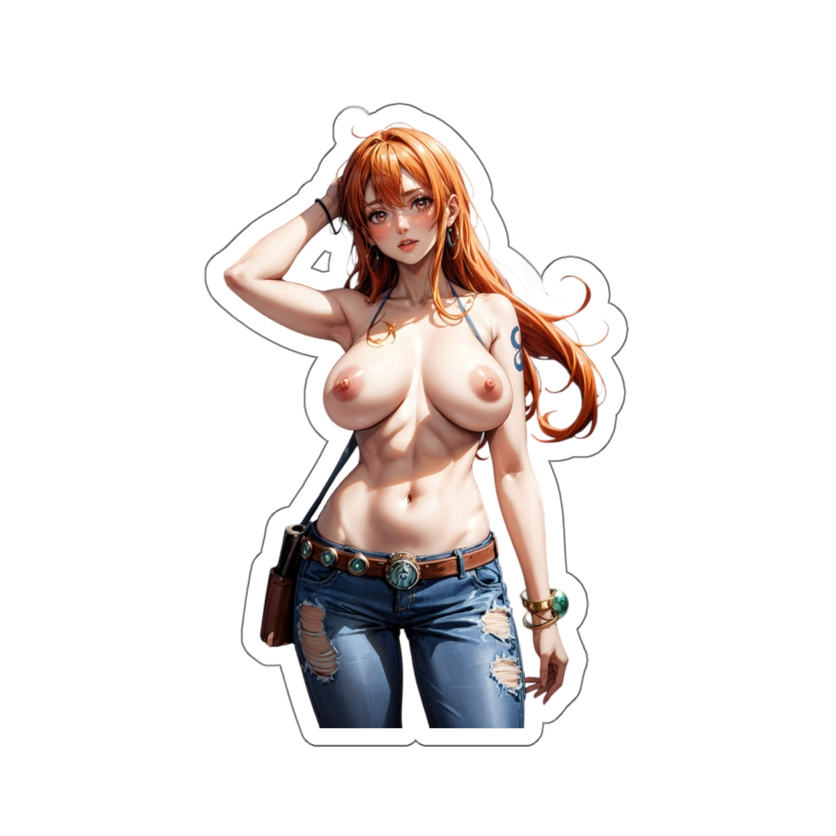 Sexy Anime Sticker | Nami | Lewd Anime Sticker | Lewd Sticker | Sexy Waifu Sticker | Nude Anime Girl | FairyAI | Ginger | Red Hair