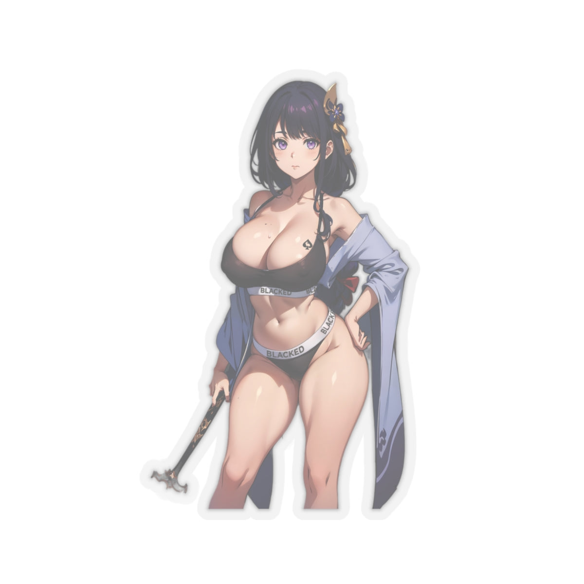 Sexy Anime Sticker | Raiden Shogun | Lewd Anime Sticker | Lewd Sticker | Sexy Waifu Sticker | Blacked | SAMSARA_AI