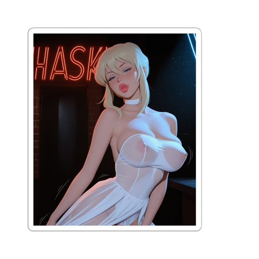 Lewd Sticker | Blod White Dress | Hentai NSFW Sticker | Stripper