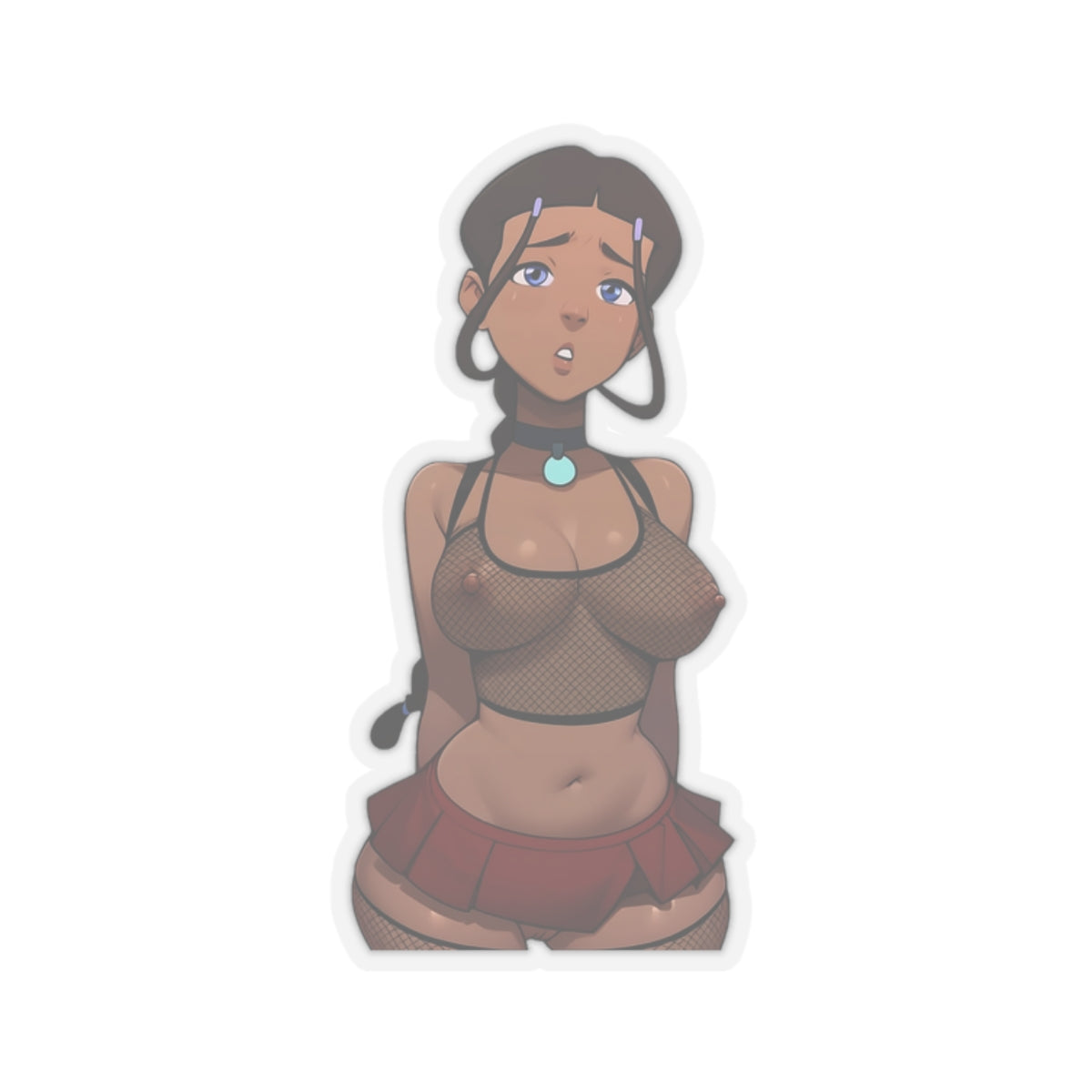 Waifu Sticker | Hentai Girls Sticker | Ebony | Brown Skin