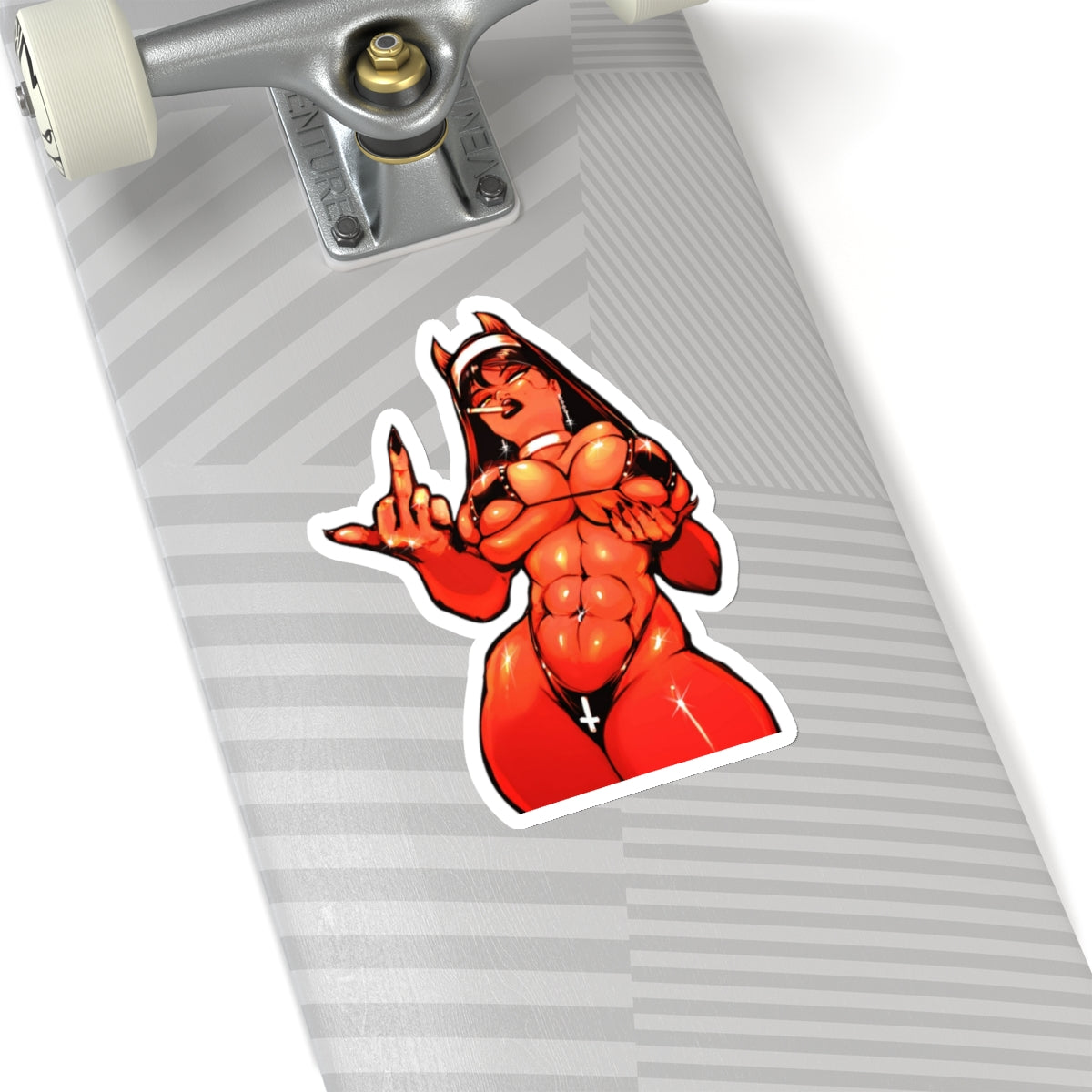 Sexy Waifu Sticker | Succubus Nun | Muscles | Sexy Anime Sticker | Lewd Anime Sticker | Otaku | Waifu | Big Tits