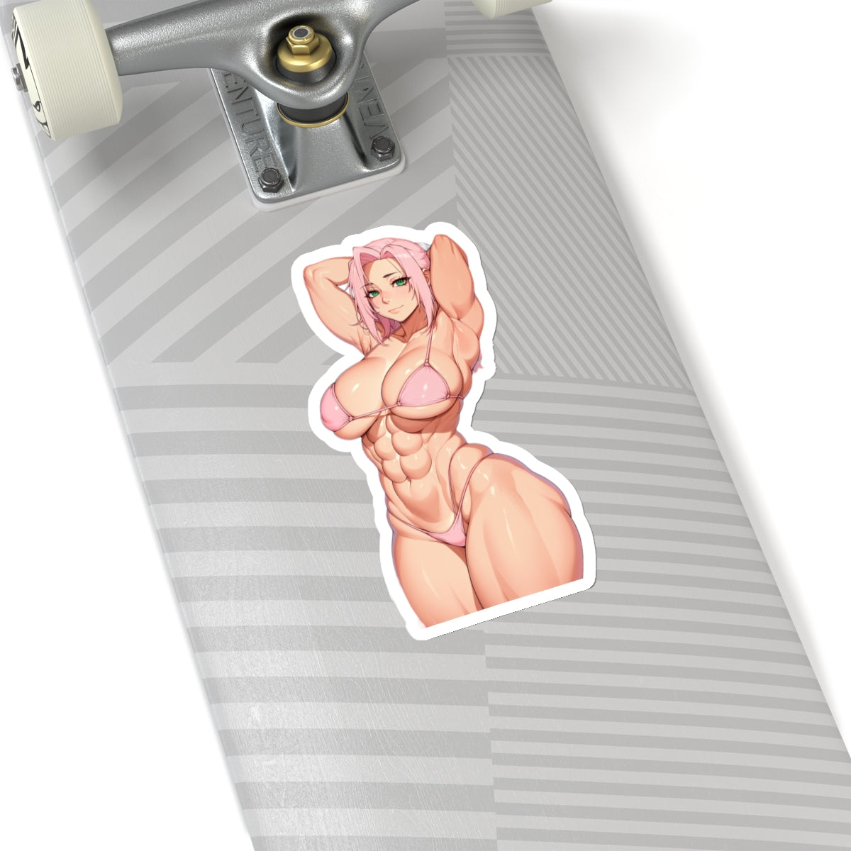 Muscle Sakura Sticker | Muscle Mommy | Waifu Sticker | Sexy Anime Sticker | Lewd Anime Sticker | Otaku | Waifu