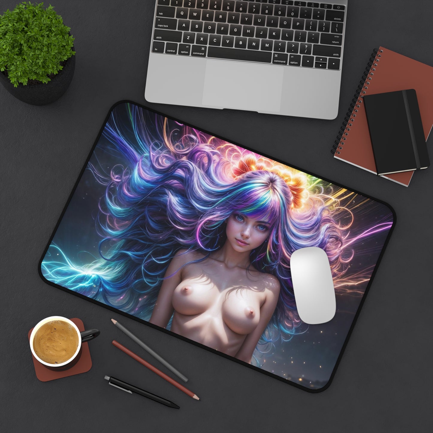 Lewd Mouse Pad | NSFW | Uncensored Mouse Pad | Naked Anime Girl | Neon Colors | Ecchi | Waifu | Ahegao | Sexy Playmat | Erotic