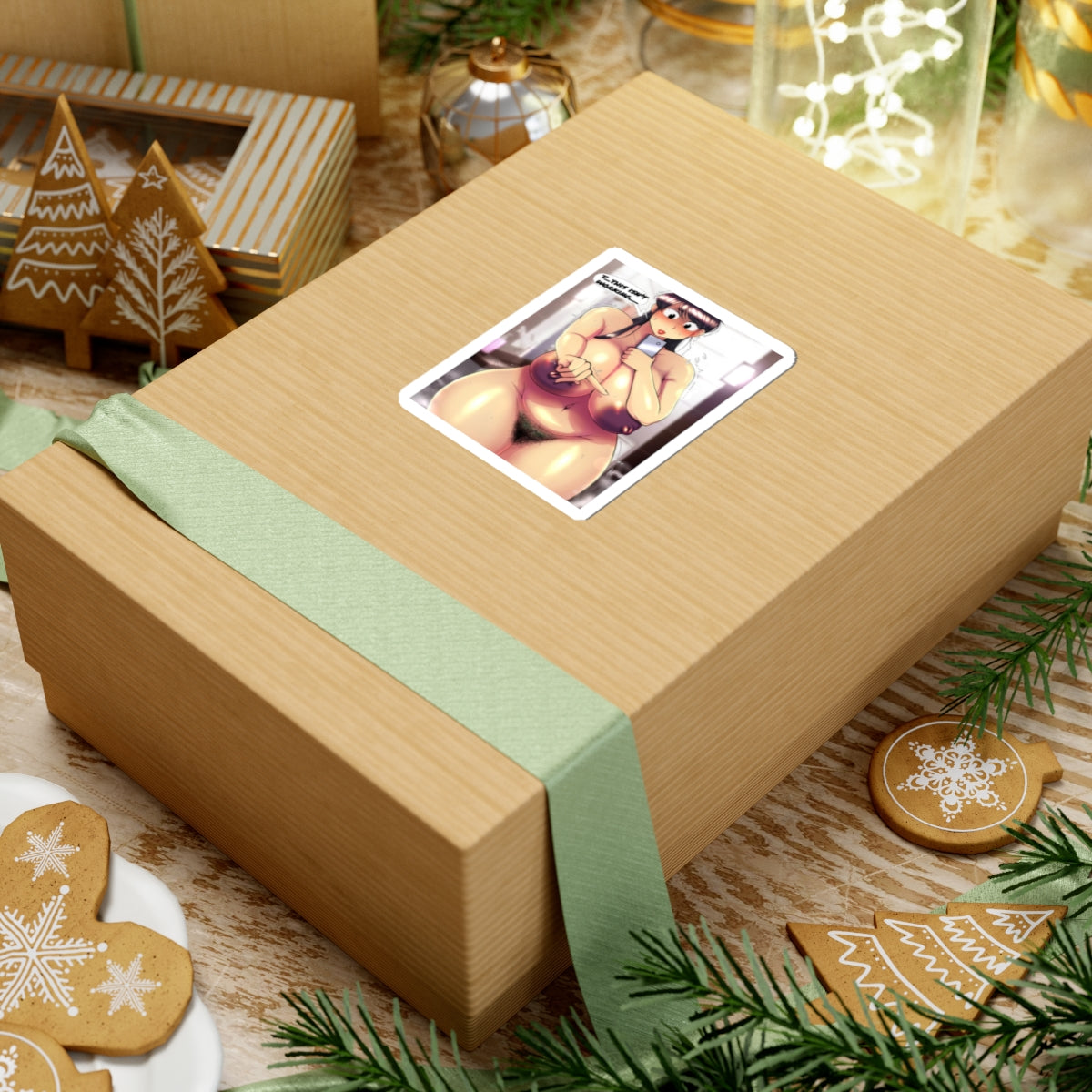 One Finger Selfie Challenge Sticker | Hentai NSFW Sticker | Big Tits | Dark Nipple | Oppai