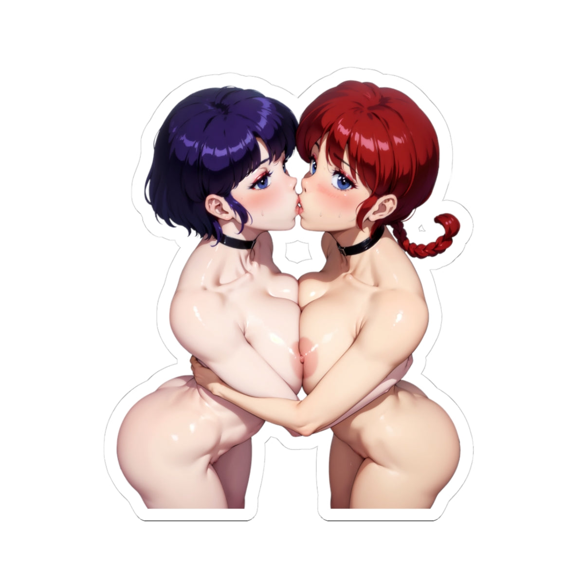 Waifu Sticker | Hentai Girls Sticker | Yuri | Hentai | Kissing