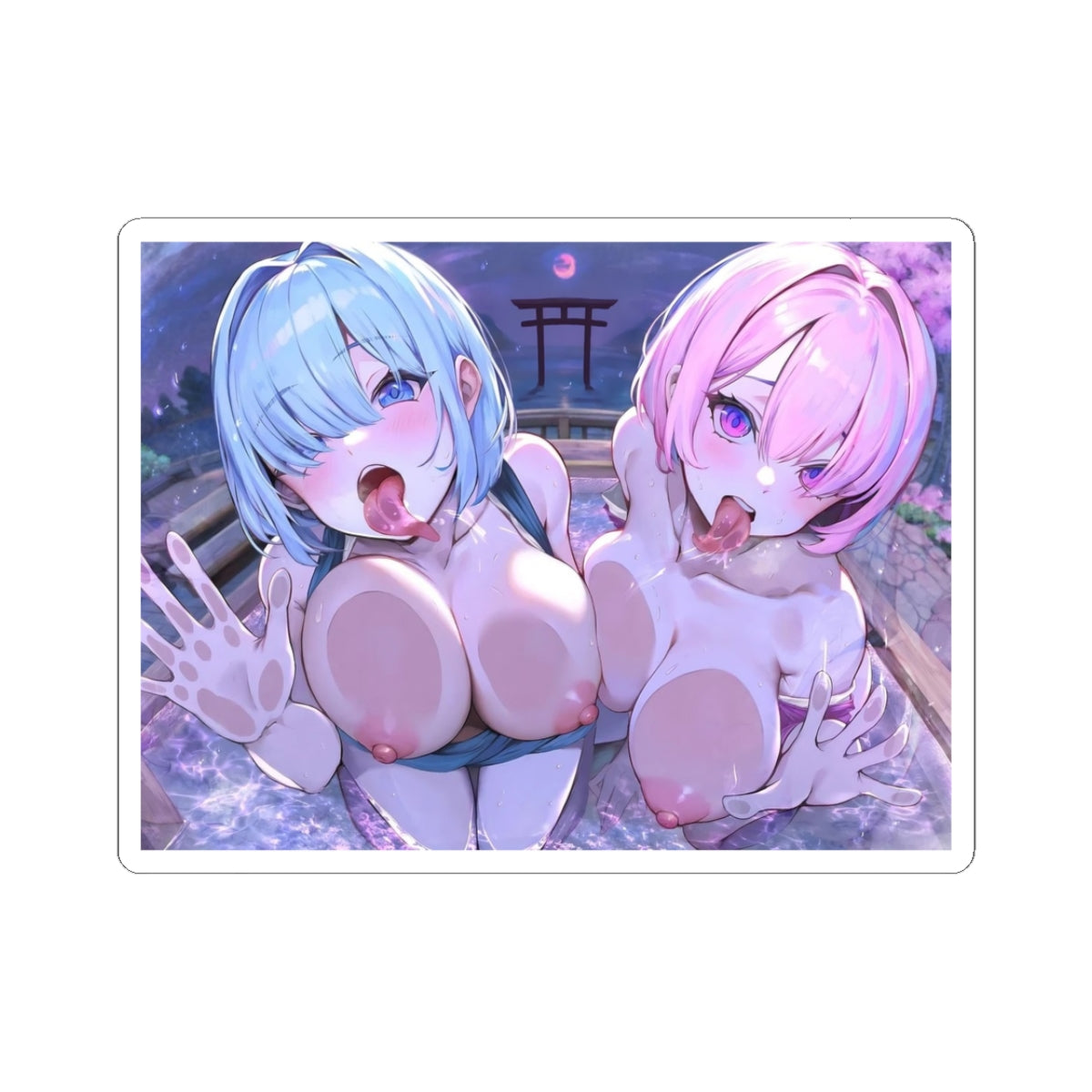 Waifu Sticker | Hentai Girls Sticker | Lewd Twins