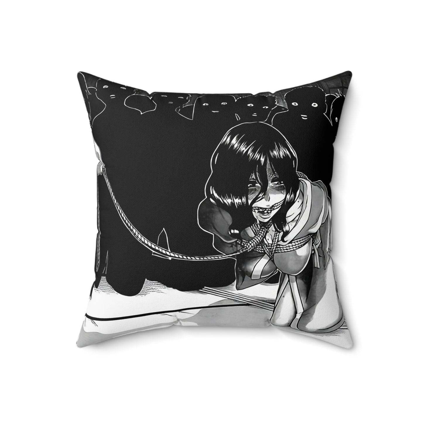 Public Humiliation Face Pillow | Shibari | BDSM | Slave | Ahegao Square Pillow | Funny Anime Pillow | Gift For Otaku | Gift For Waifu | Kinky