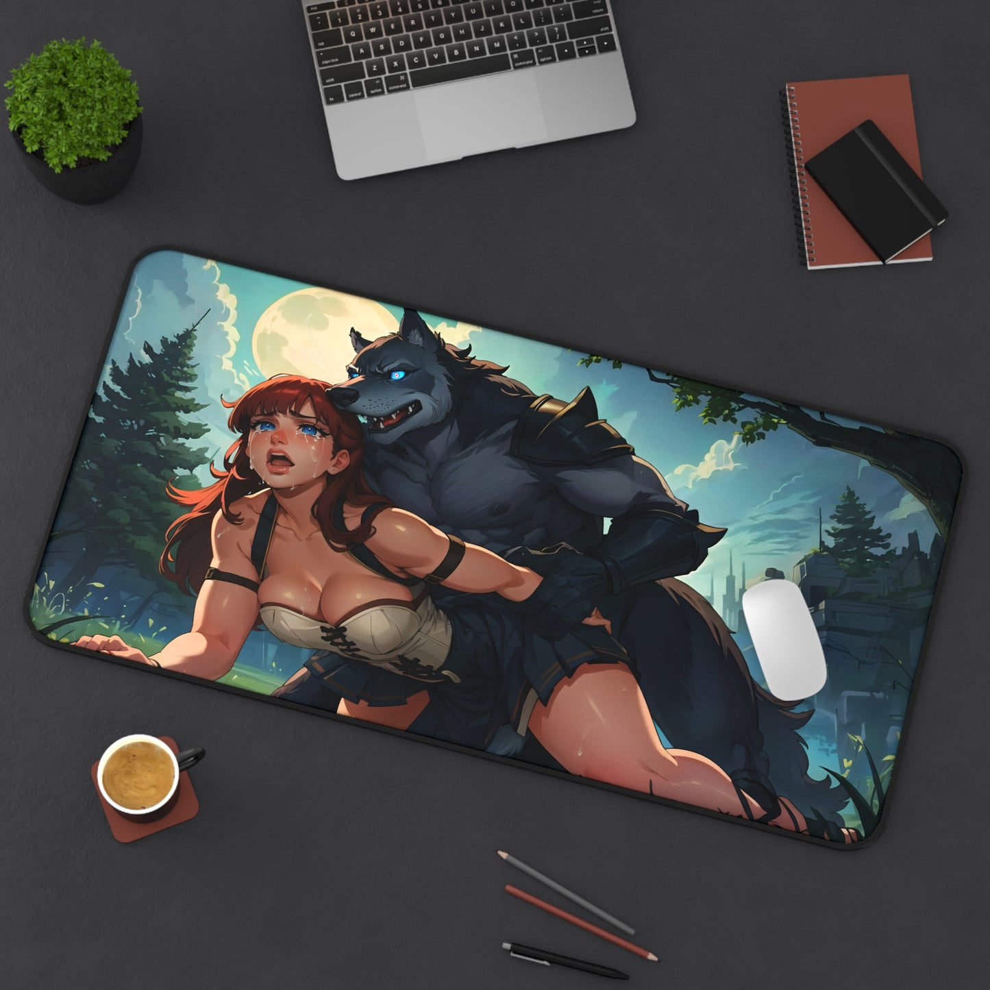 Lewd Mouse Pad | Werewolf Fucks Woman | Fantasy | NSFW | Werewolf Rule34 | Ecchi | Waifu | Ahegao | Sexy Playmat | Erotic | Redhead | Ginger | Red Hair