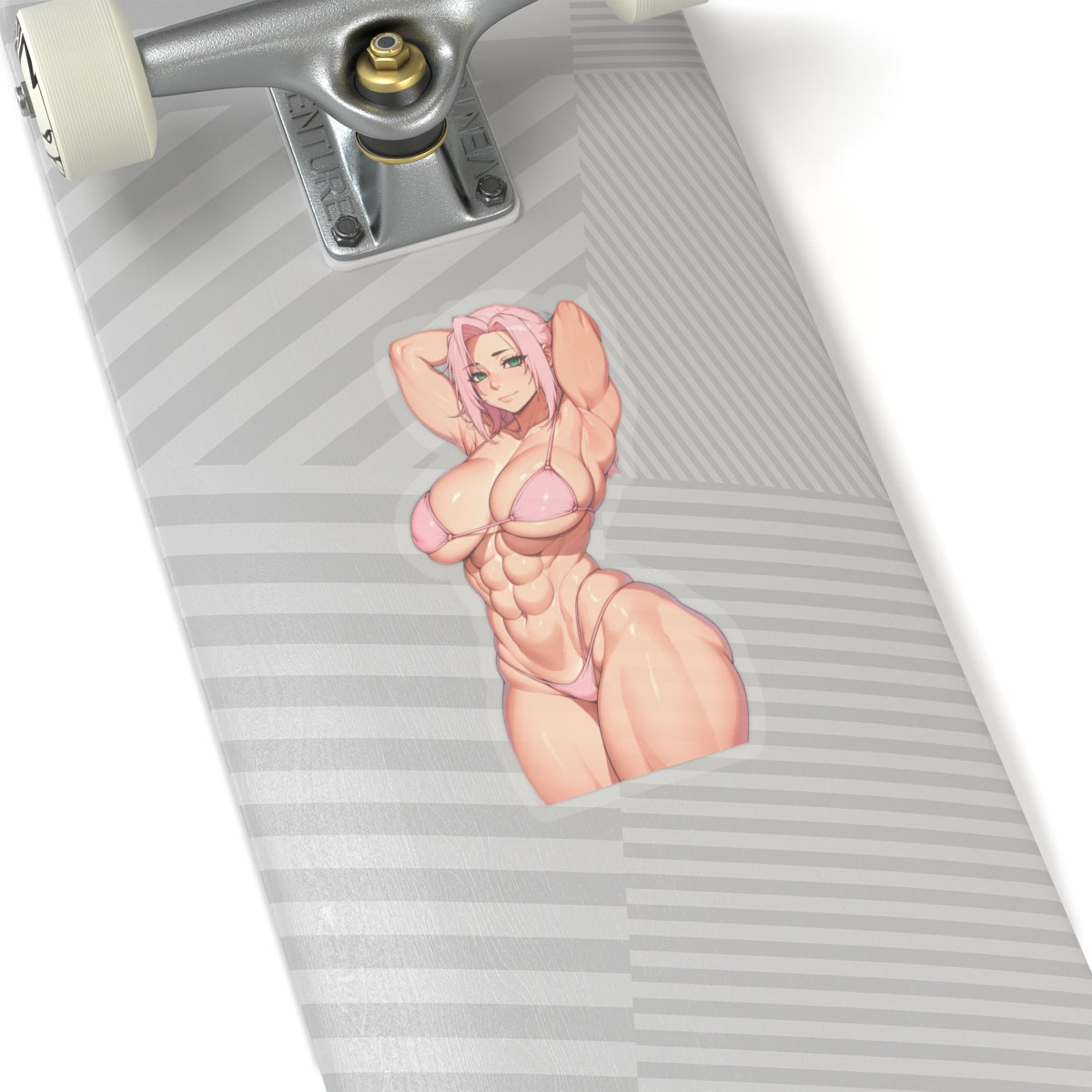 Muscle Sakura Sticker | Muscle Mommy | Waifu Sticker | Sexy Anime Sticker | Lewd Anime Sticker | Otaku | Waifu