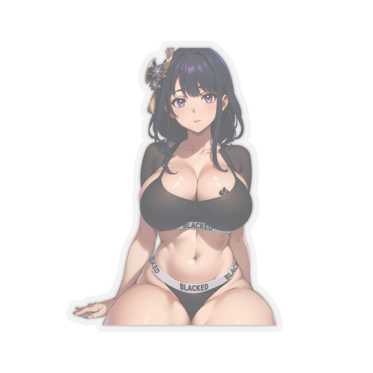 Sexy Anime Sticker | Raiden Shogun | Lewd Anime Sticker | Lewd Sticker | Sexy Waifu Sticker | Blacked | SAMSARA_AI