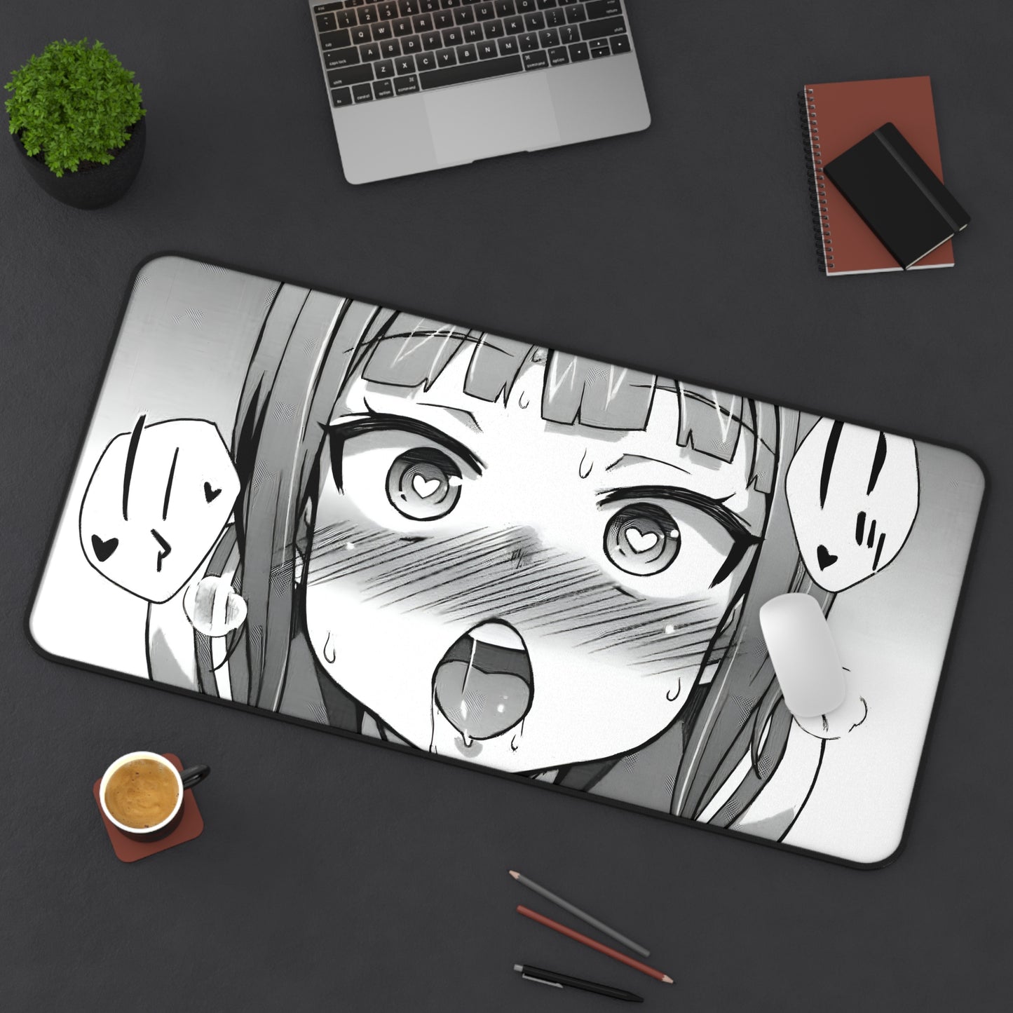 Ahegao Mouse Pad | Ahegao Face | Funny Anime Desk Mat | Ecchi | Waifu | Ahegao | Sexy Playmat | Erotic Anime Face | Lewd