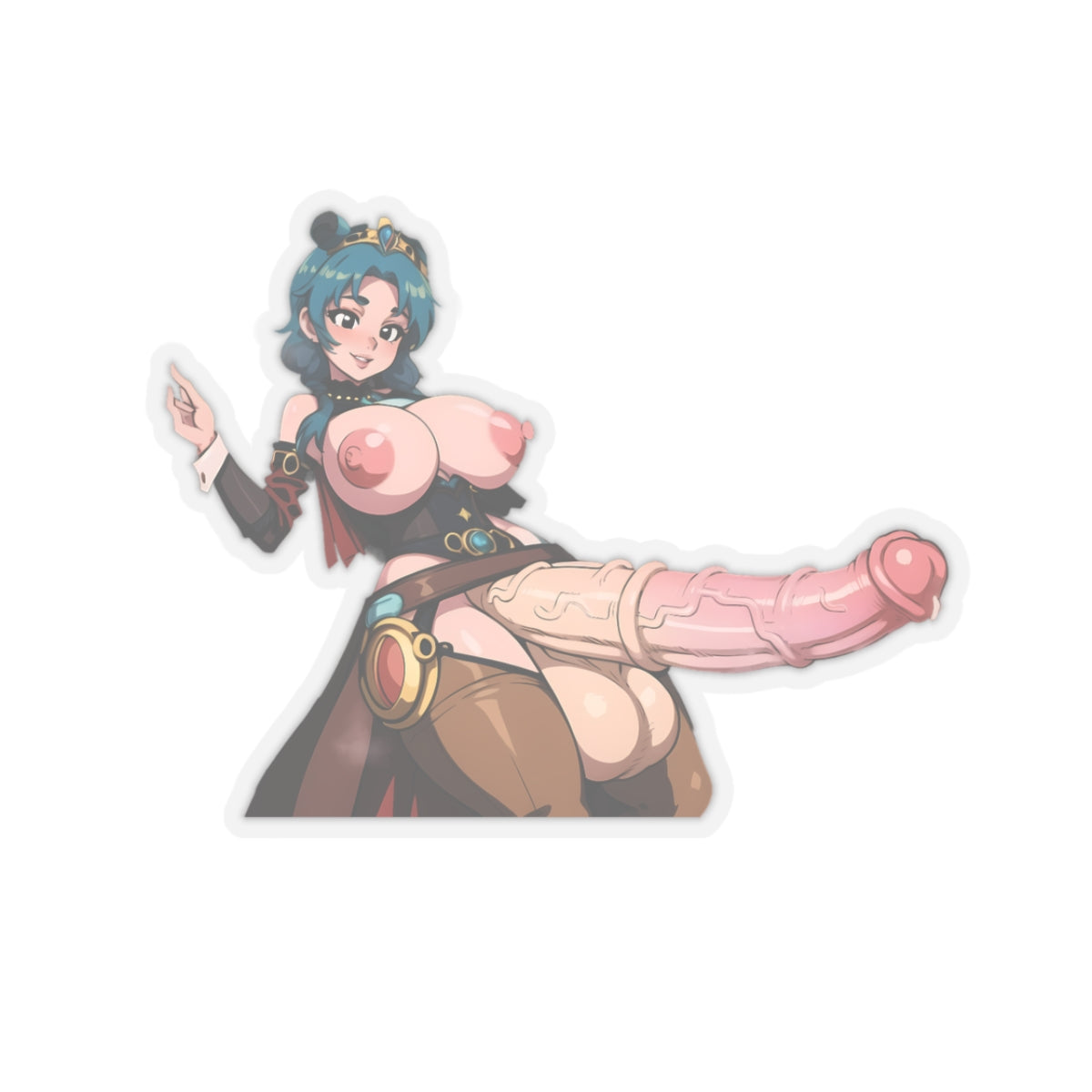 Lewd Anime Sticker | Futanari | Futa ELf | Hermaphroditism | Lewd Sticker | Sexy Waifu Sticker | Huge Cock | Large Dick