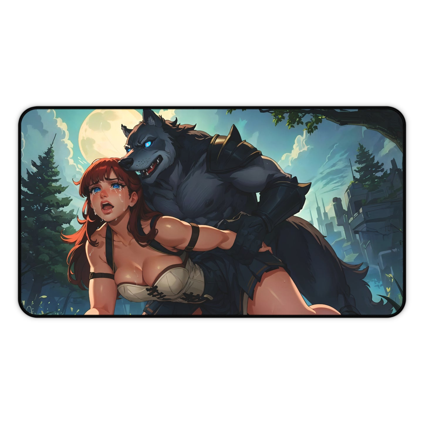 Lewd Mouse Pad | Werewolf Fucks Woman | Fantasy | NSFW | Werewolf Rule34 | Ecchi | Waifu | Ahegao | Sexy Playmat | Erotic | Redhead | Ginger | Red Hair