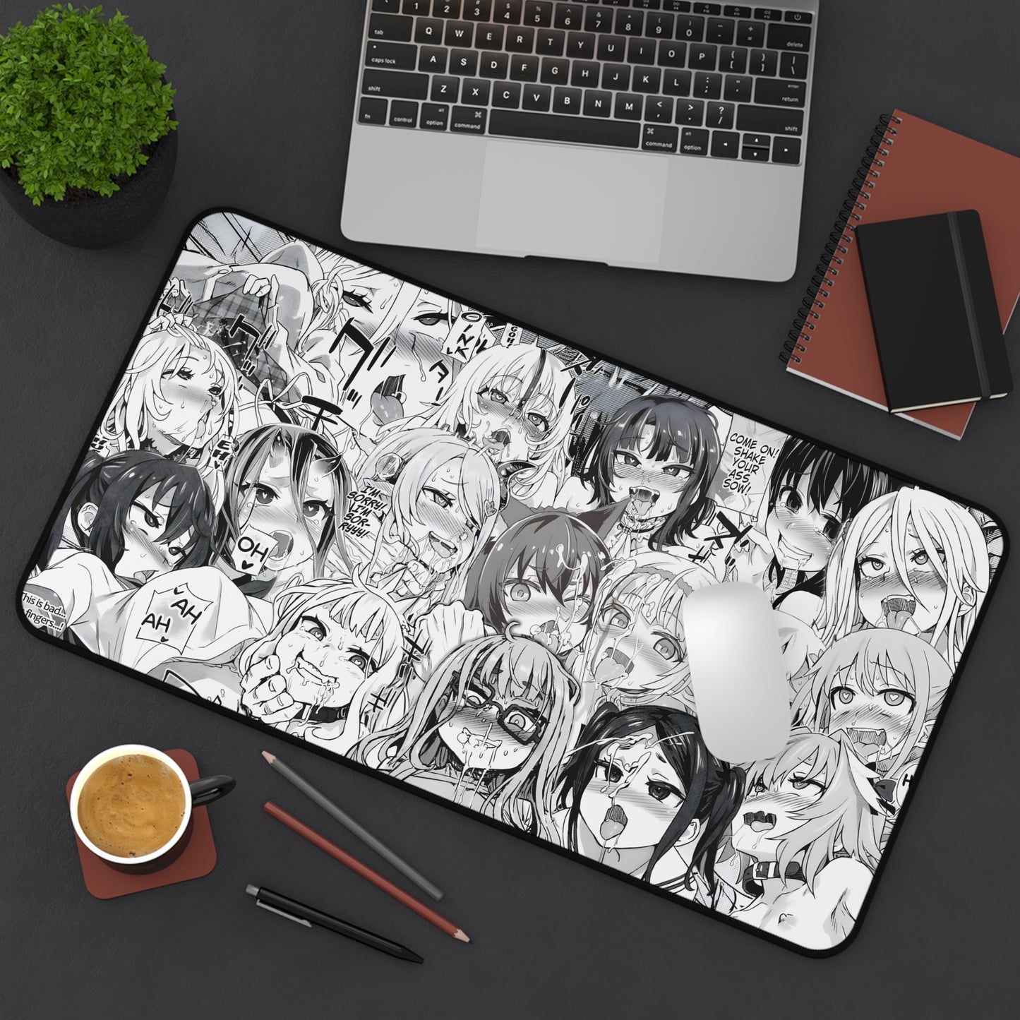 Ahegao Mouse Pad | Ahegao Face | Funny Anime Desk Mat | Ecchi | Waifu | Ahegao | Sexy Playmat | Erotic Anime Face | Lewd | Minimalism