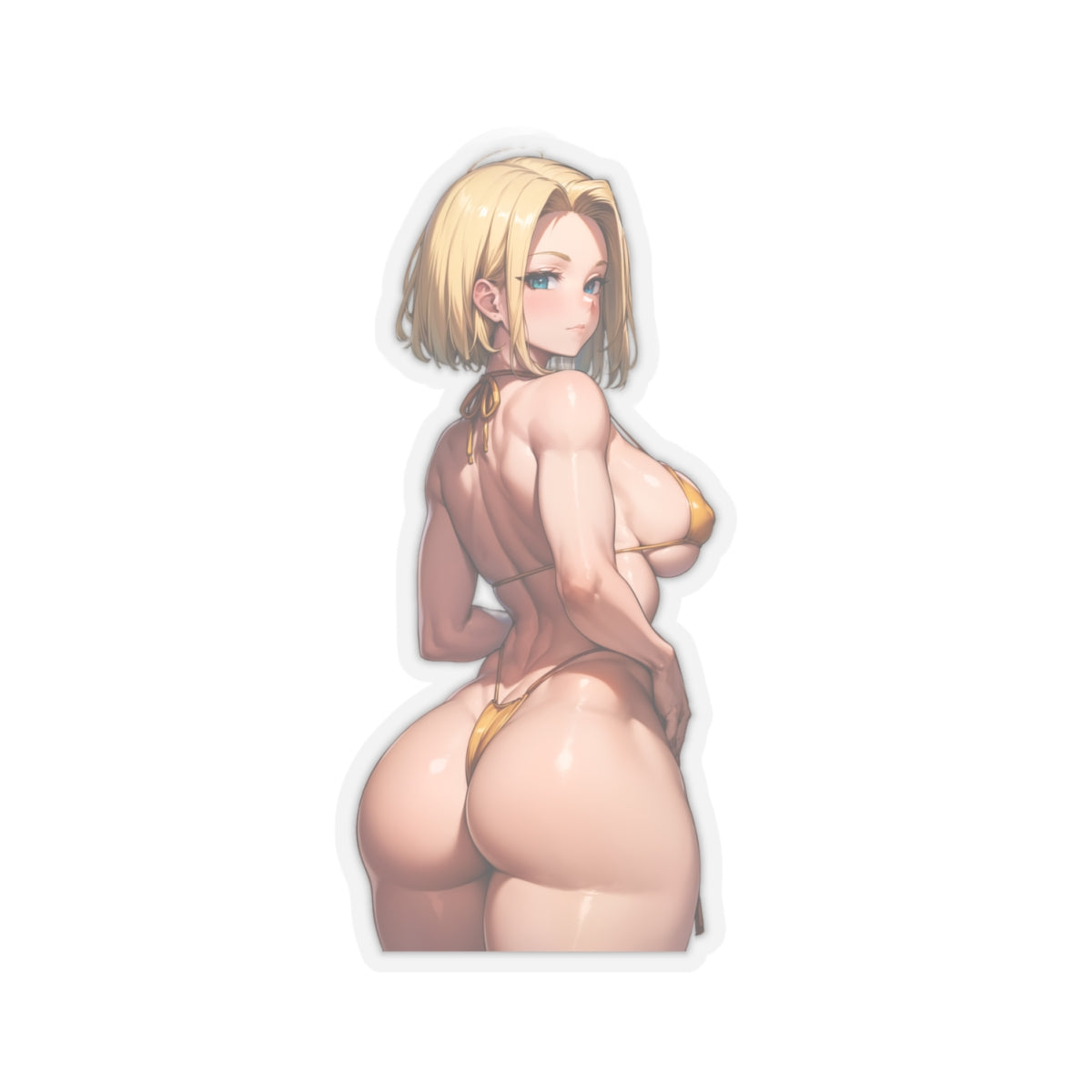 Sexy Waifu Sticker | Android 18 | Muscle Mommy | Sexy Ass | Sexy Anime Sticker | Lewd Anime Sticker | Otaku | Waifu | Waifu Sticker | Bikini