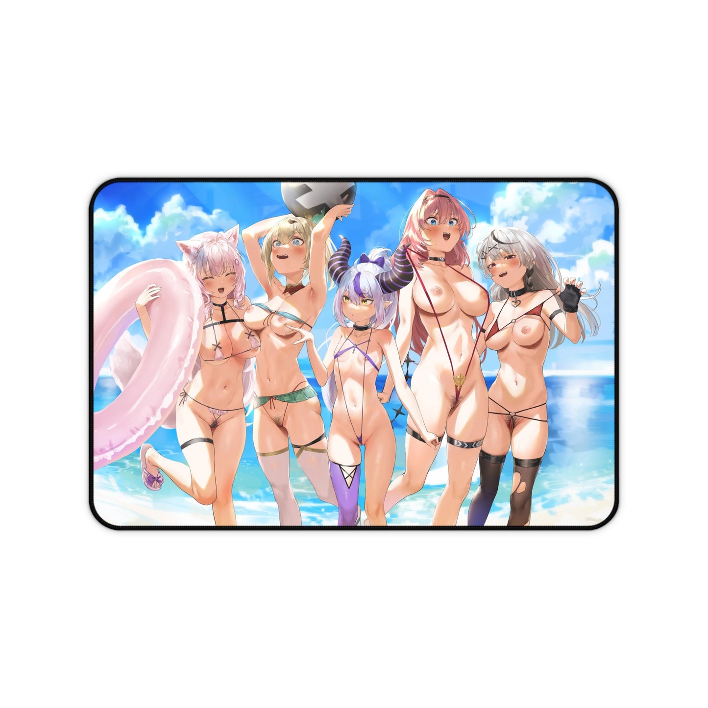 Sexy Anime Mouse Pad | Hot Girls  | XXL | Microbikini | Lewd | Naughty Anime Girls at the Beach | Pubic Hair