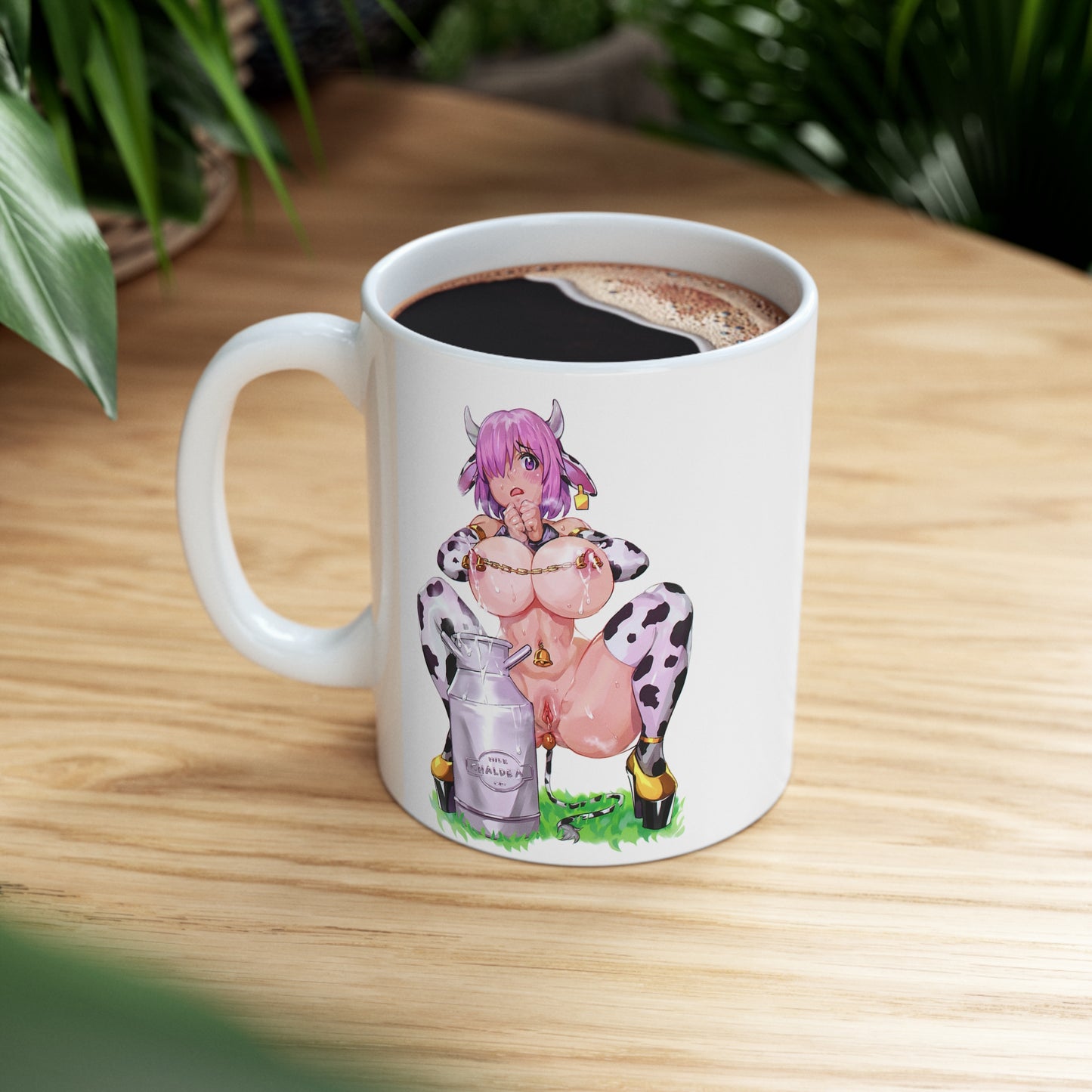 HuCow Mug | Funny Anime Mug | Lewd Anime Mug | Anal Plug | Pussy | Cow Costume