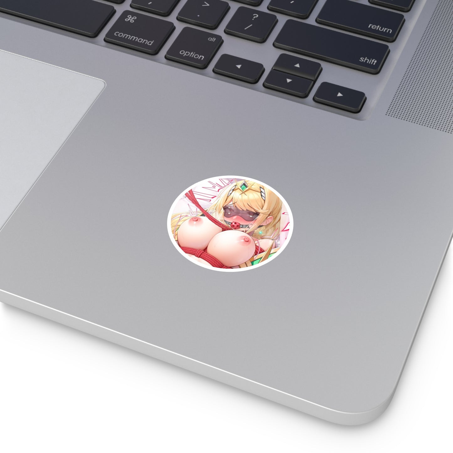 Rough Sex Round Sticker | Sexy Anime Sticker | Waifu | Lewd Anime Sticker | Hentai Sticker | Blindfold | Leash | BDSM | Ball Gag