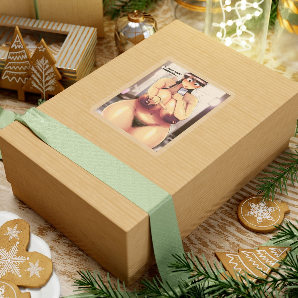 One Finger Selfie Challenge Sticker | Hentai NSFW Sticker | Big Tits | Dark Nipple | Oppai