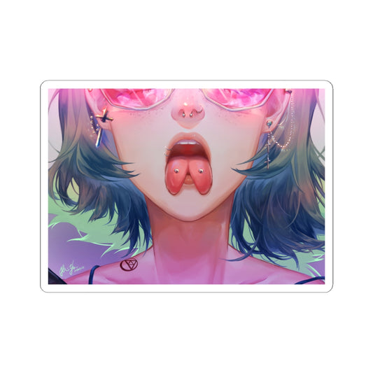 Lewd Tounge Sticker | Tounge Splitting