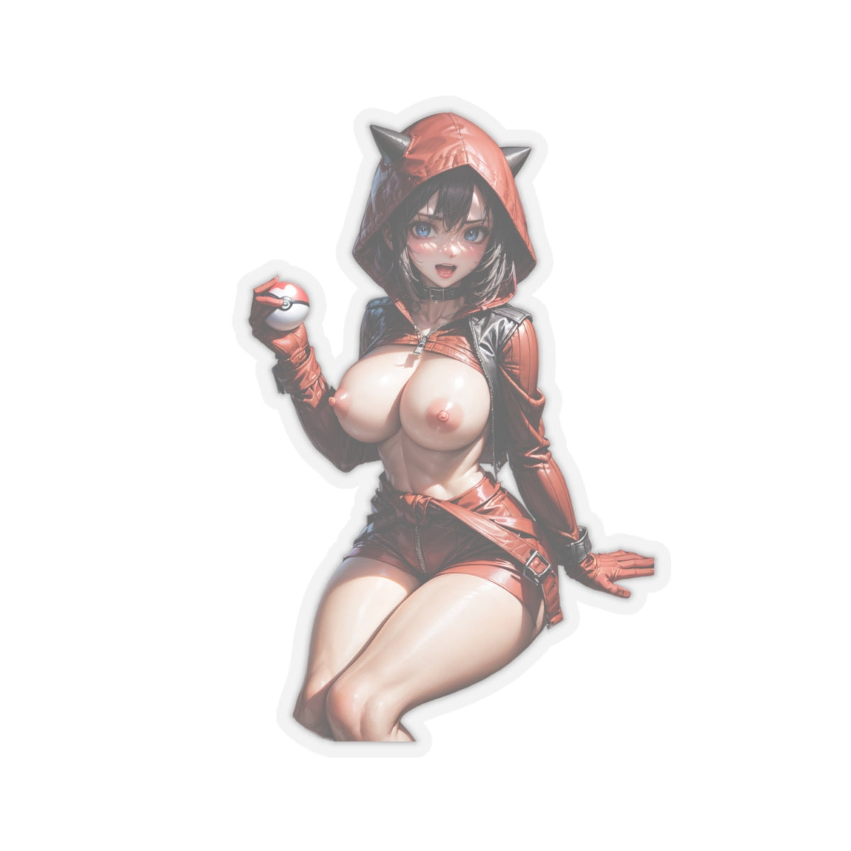 Sexy Anime Sticker | Team Magma Grunt | Lewd Anime Sticker | Lewd Sticker | Sexy Waifu Sticker | Nude Anime Girl | FairyAI