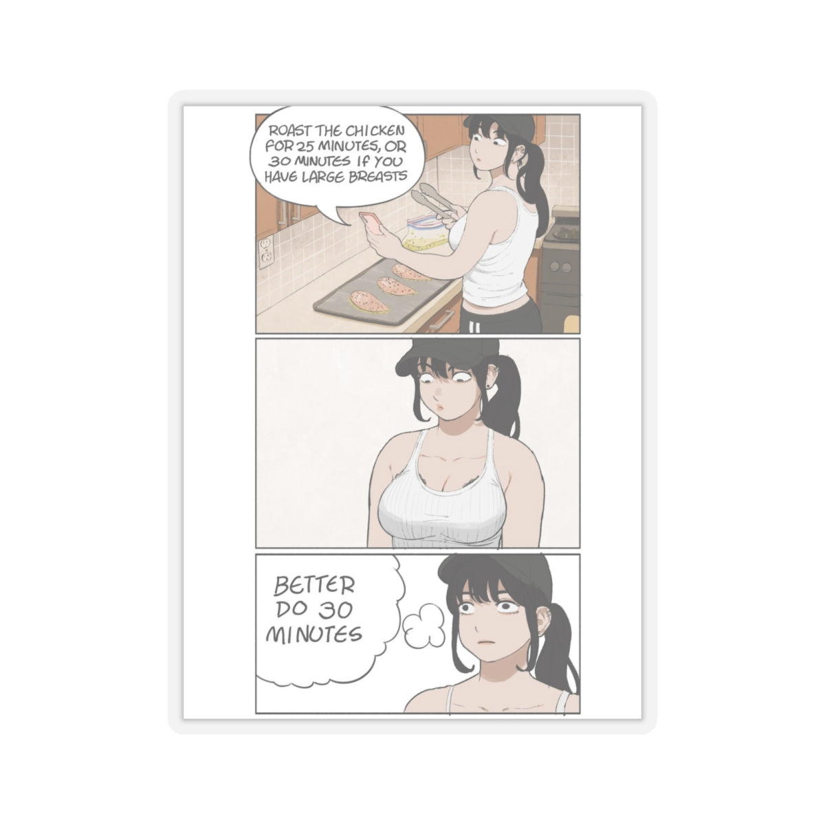 Funny Waifu Sticker | Hentai Panel | Funny | Lewd Anime Sticker | Hentai Sticker | Speech Bubble | Food | Cooking | Manga Panel