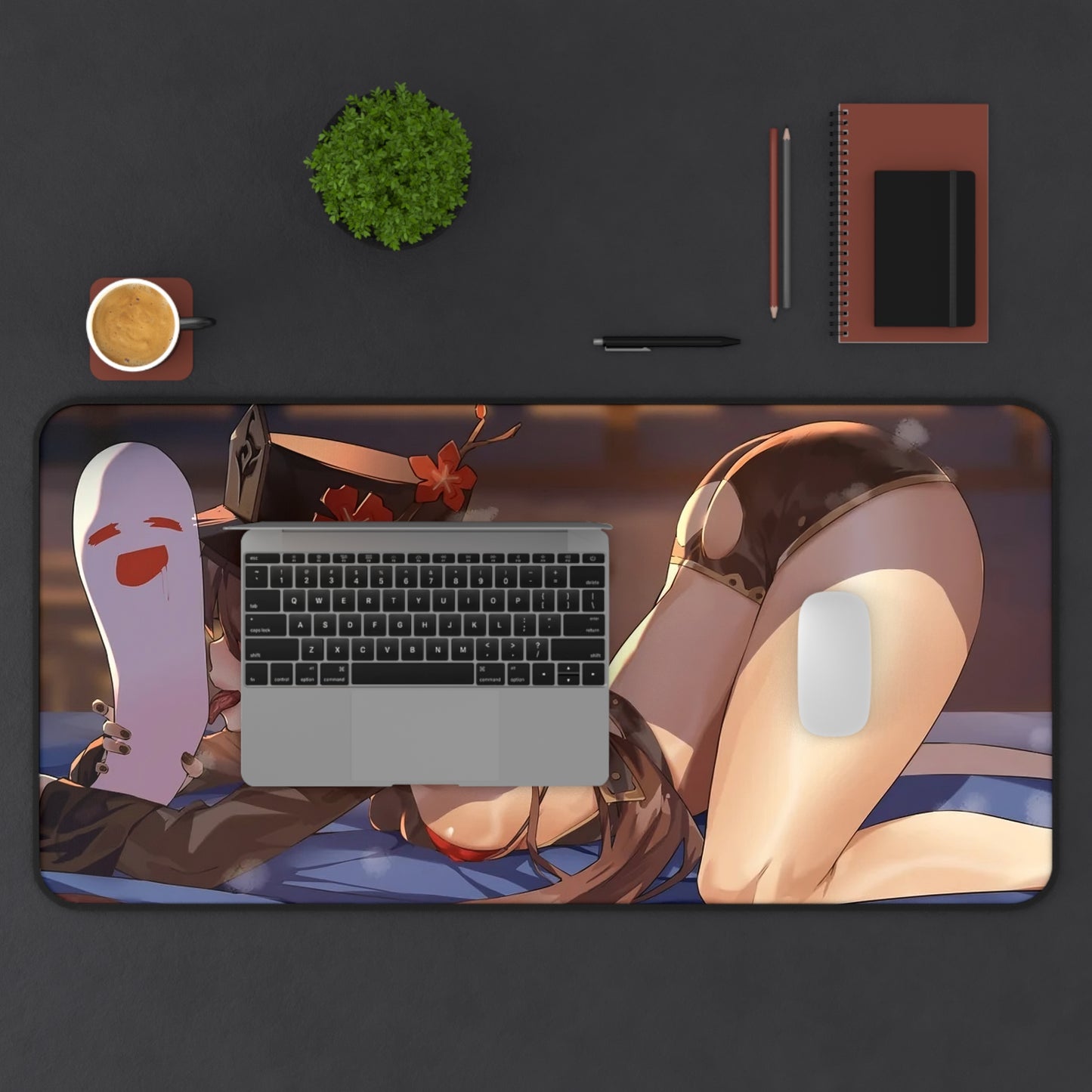 Hu Tao Mouse Pad | Genshin Impact Desk Mat | Sexy Hu Tao | Genshin Impact Merchandise | Hu Tao Licking Ghost