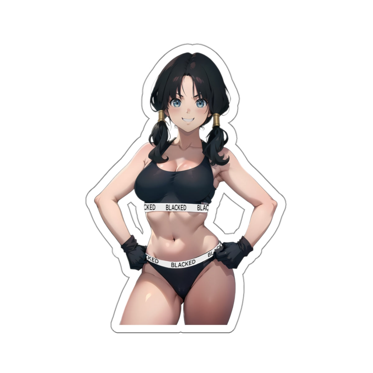 Sexy Anime Sticker | Videl | Lewd Anime Sticker | Lewd Sticker | Sexy Waifu Sticker | Blacked | SAMSARA_AI