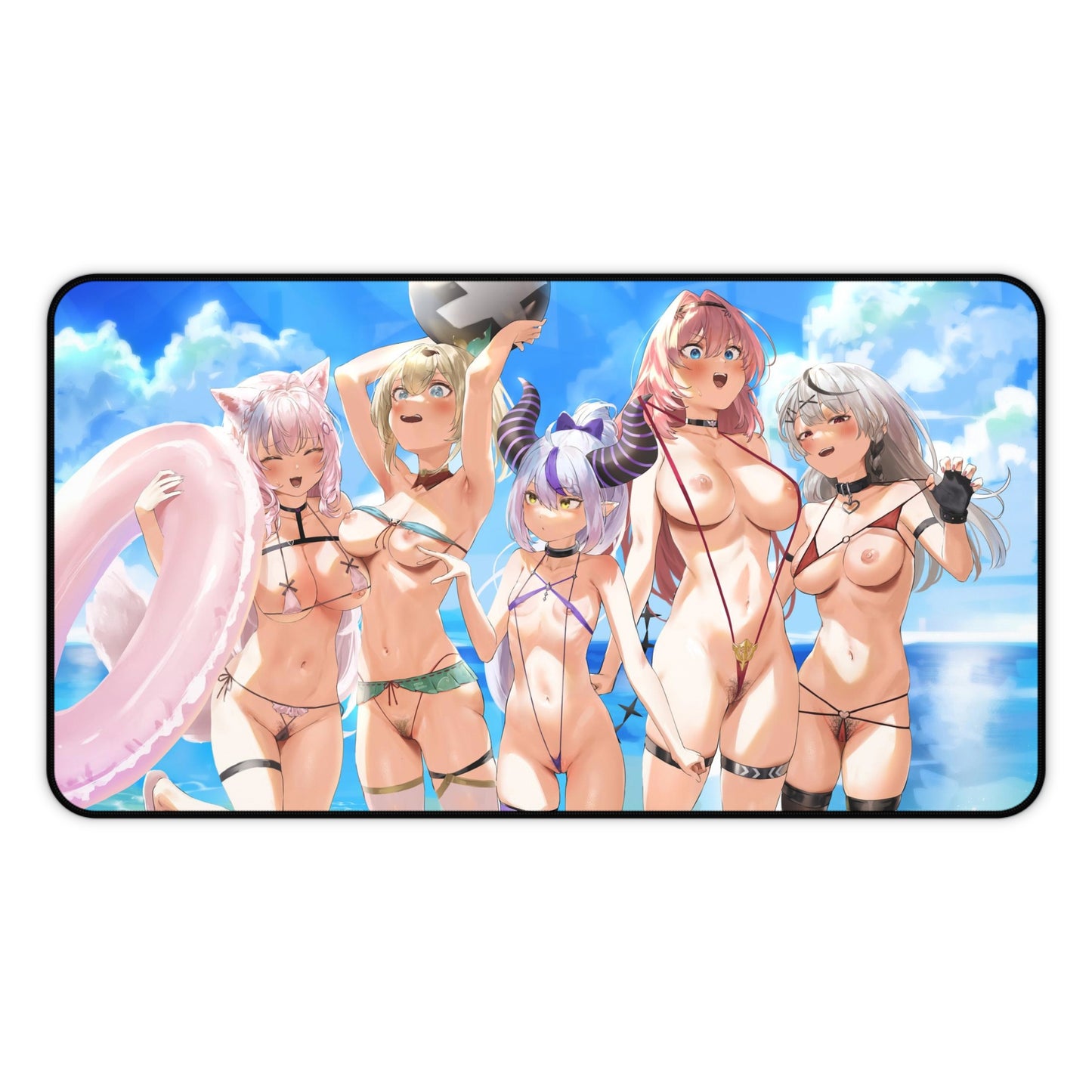 Sexy Anime Mouse Pad | Hot Girls  | XXL | Microbikini | Lewd | Naughty Anime Girls at the Beach | Pubic Hair