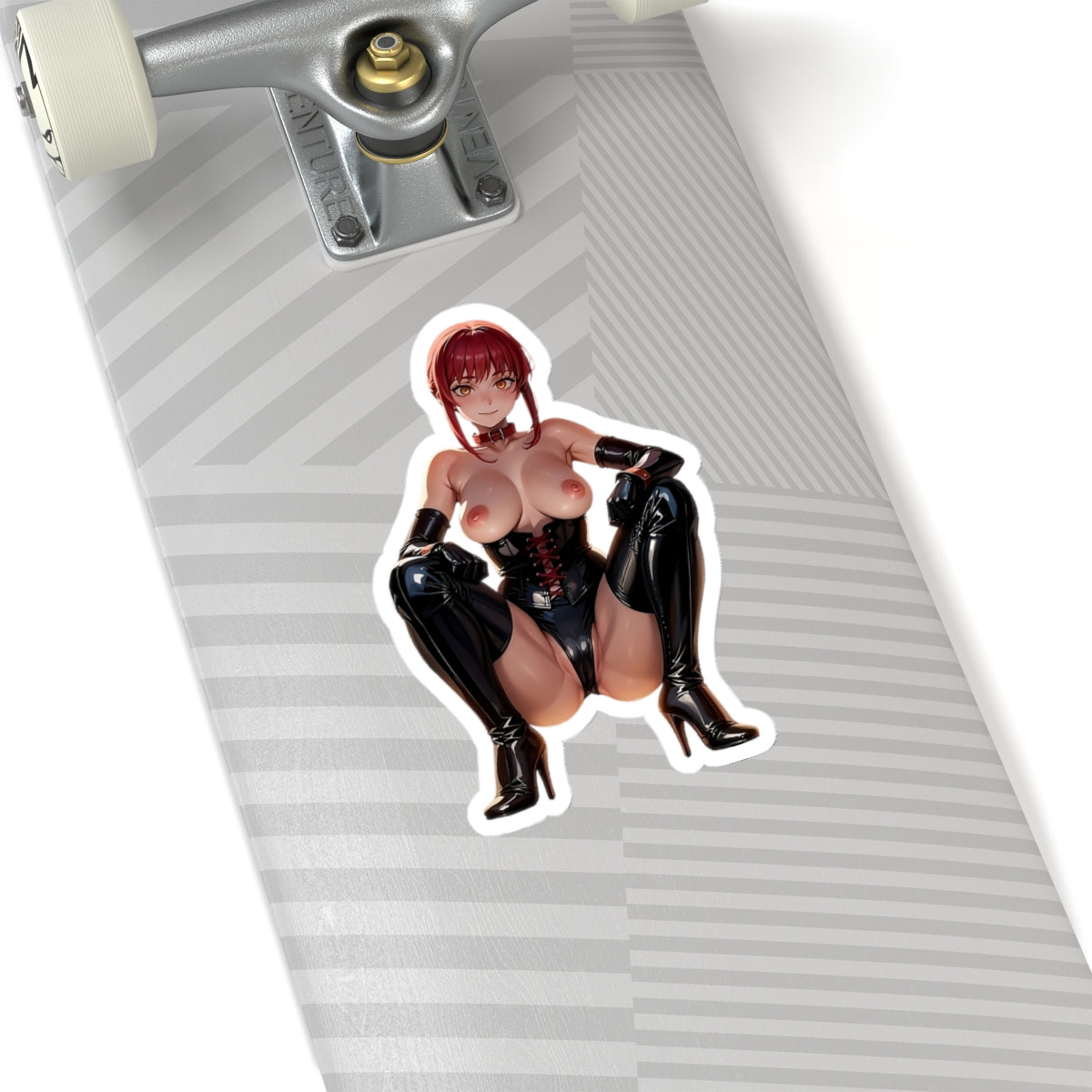 Lewd Anime Girl Sticker | Naked Makima | Uncensored Anime | Lewd | Rule 34 | Otaku | Waifu | Leather | Hentai Sticker | Squat | Dominatrix | BDSM