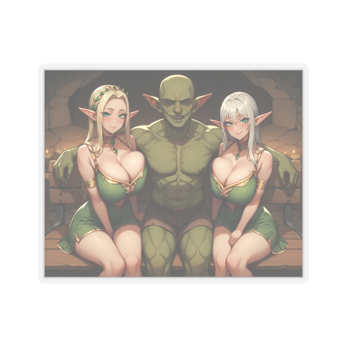 Elfs & GOblin Sticker | Hentai NSFW Sticker | Oppai | 3some