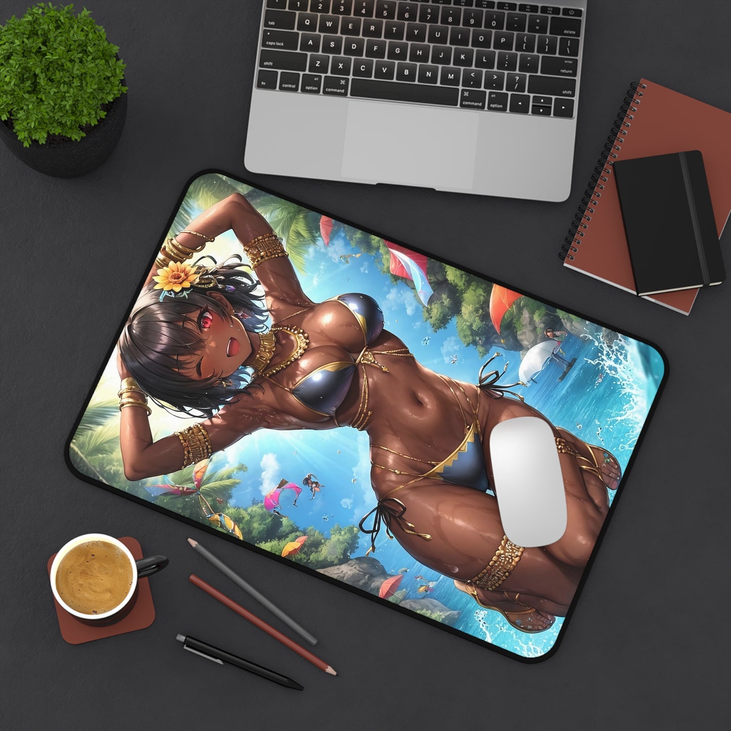 Sexy Mouse Pad | Beautiful Ebony | Ecchi Desk Mat | Waifu | Otaku | Ebony | Bikini | Sexy Playmat | Lewd