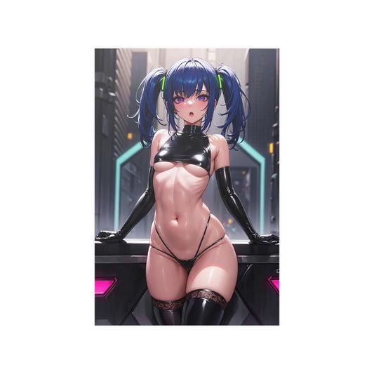 Waifu Poster | Hot Anime Girl | Ecchi | Cyberpunk