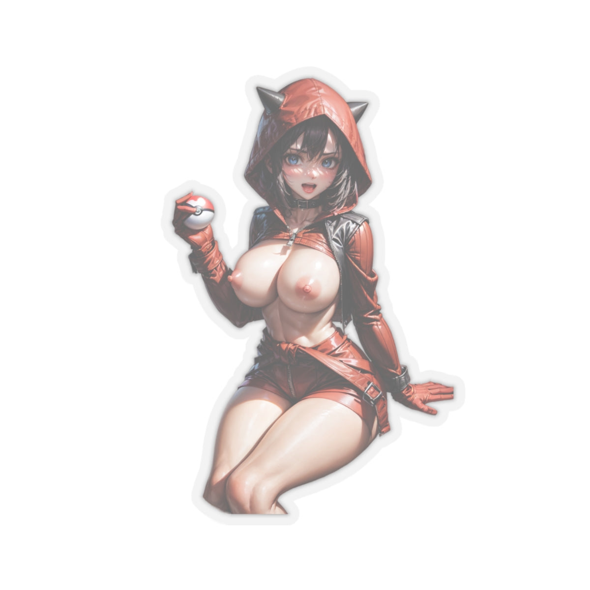 Sexy Anime Sticker | Team Magma Grunt | Lewd Anime Sticker | Lewd Sticker | Sexy Waifu Sticker | Nude Anime Girl | FairyAI