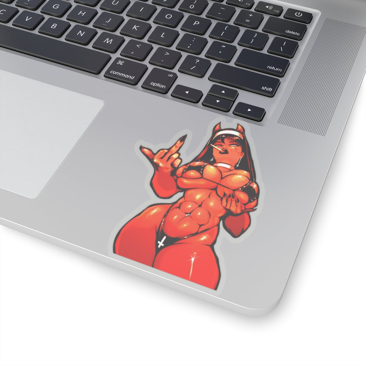 Sexy Waifu Sticker | Succubus Nun | Muscles | Sexy Anime Sticker | Lewd Anime Sticker | Otaku | Waifu | Big Tits